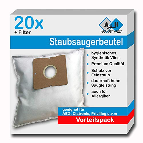 20 Staubsaugerbeutel geeignet für Fakir Action 220, 240, C 160, Emotion 2100, 2200, 2300, 2400