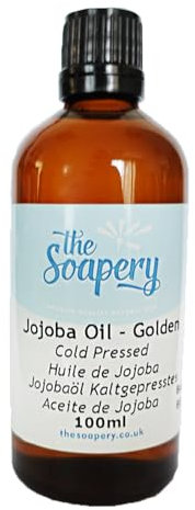 TheSoapery - Olio di jojoba dorato da 100 ml, 100% puro, naturale e non raffinato