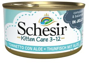 Schesir, Thon avec aloé Vera, Nourriture Humide pour Chatons en gelée, 24 boîtes de 85 g