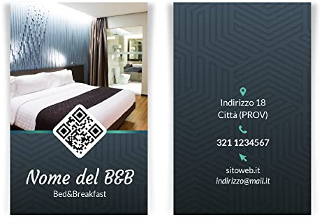 Biglietti da Visita personalizzabili Fronte Retro - Con codice QR - Maps - Personalizzabili Online - Bed & Breakfast - Hotel - Affittacamere (200)