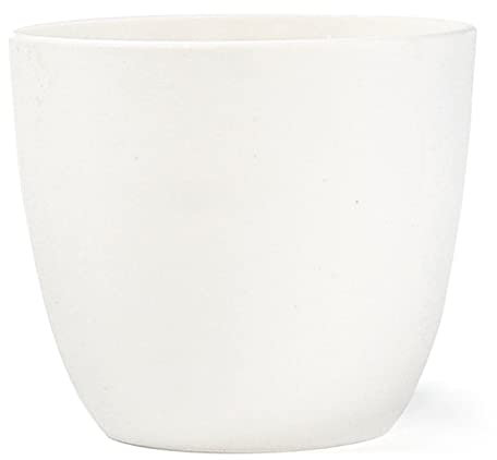 Muzhira Plant Pots, 24cm Thicken Plastic Planter with Drainage Holes, Plant Container Indoor Gardening Pot for Indoor and Outdoor Garden - White