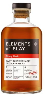ELEMENTS OF ISLAY Sherry Cask - Blended Malt Whisky - 54.5% Alcool - Origine : Ecosse/Islay - Tourbe puissante - Notes de Crème brulée & Fruits secs - 70 cl
