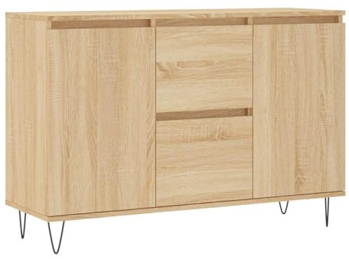 vidaXL Buffet, Armoire Latérale avec Pieds, Meuble de Rangement, Organisateur de Salon Salle de Séjour Intérieur, Chêne Sonoma Bois d'Ingénierie