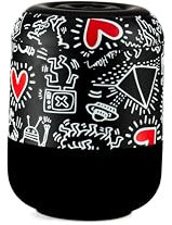 Celly x Keith Haring Speaker Bluetooth Potente 5W, Cassa Stereo Bluetooth Autoportante con Motivo Iconico, Altoparlante Bluetooth Portatile con Connessione WiFi, Ricarica USB-C, Controllo Remoto