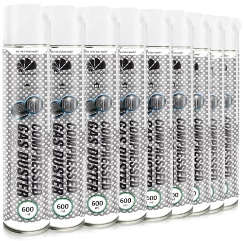 AABCOOLING Home&Office 9x 600ml Tryckluftsspray – Datorrengöring, Kylsystem, CPU-Radiator, Tangentbord, Bärbar Dator, Burk, Dammblåsare, Luftspray, Elektronikenheter, Tryckluftrenare, K1