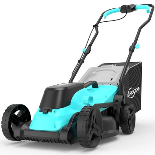 YARDCARE Tagliaerba Elettrico, Tagliaerba a Batteria con Altezza di Taglio, Display LED