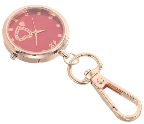 MAJORMENCH Orologio da Tasca Donna Vintage Rosso Movimento Silenzioso, Leggero e Portatile, Design Rotondo Elegante per Studenti e Ambienti Tranquilli