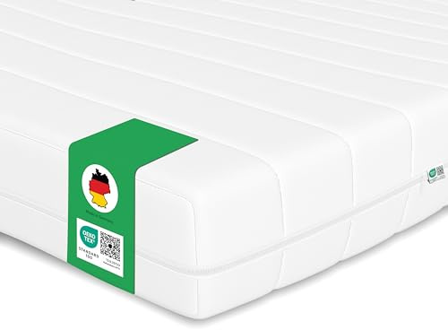 Schlaftroll Ergonomische Kaltschaummatratze 90x200 cm - H2 H3 Orthopädische wendbare 7 Zonen Matratze - 15cm Höhe