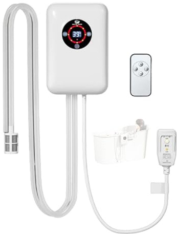 VCYEX Termostato De Calefacción Calentador Termostático Portátil para Bañera – Termostato para Pediluvios Y Piscinas Pequeñas, Termostato De CalefacciónWhite,22 * 14.8 * 7.5CM