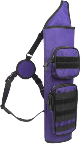 KRATARC Archery Back Arrows Quiver Bag with Molle System and Pockets for Hunting Shooting Target Practice (Purple)