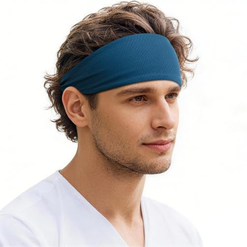 Beister Sports Headband for Men & Women, Non-slip | Soft Stretchy Moisture Wicking Fabric. Non-Slip Elastic Band Fits All Heads. For Running, Yoga, Cycling, Gym & Helmet Wear.
