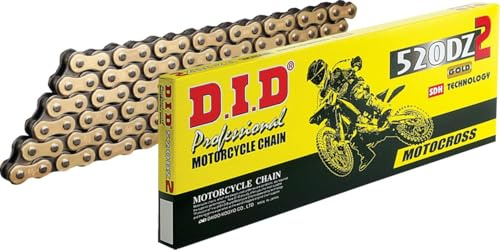 DID Catena 520Dz2 (Gold & Black) - Lunghezza: 114 Maglie con Giunto a Clip (RJ)