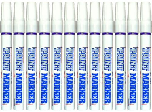 Paint Markers Oil-based Pen Permanent Waterproof Car Tire Tread Rubber Metal - 12 pcs (Purple)