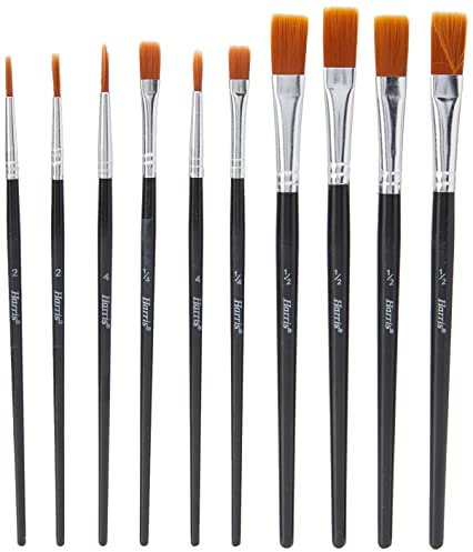 Harris 102041002 Artist, 10 pennelli da pittura piatti
