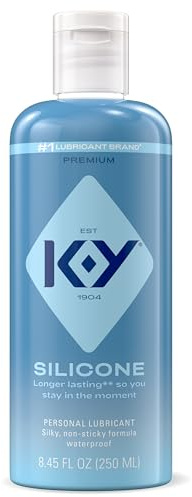 K-Y Silicone Lube, Premium Personal Lubricant, Silicone-Based Formula, Safe to Use with Condoms, for Men, Women and Couples, 8.45 Fl Oz