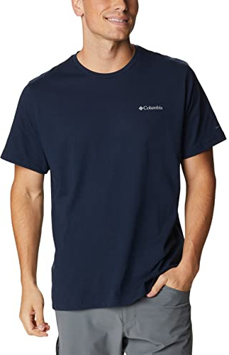 Columbia Mens Thistletown Hills Short Sleeve T-Shirt, Collegiate Navy Heather, Medium