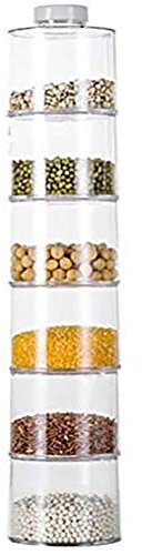 Bticx Torre portaspezie, 6 contenitori per spezie, impilabili, trasparenti, per condimenti e spezie