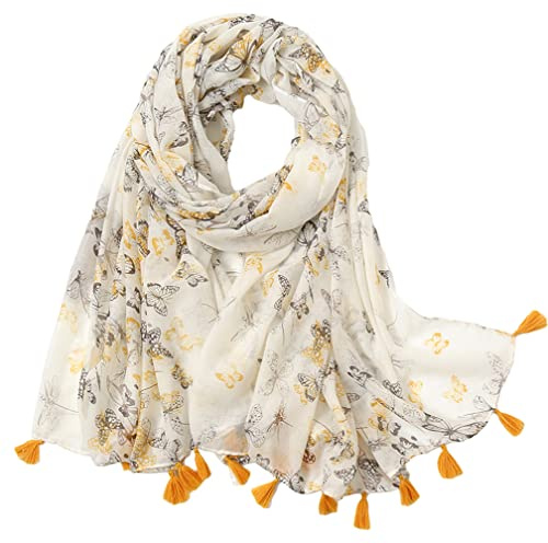 MAIRY Long Scarfs for Women Large Oversized Shawls Wraps with Tassel Lightweight Ladies Scarves FL-M05