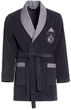 Revise RE-401 Peignoir court pour homme - Robe de chambre - Élégant - Chaud