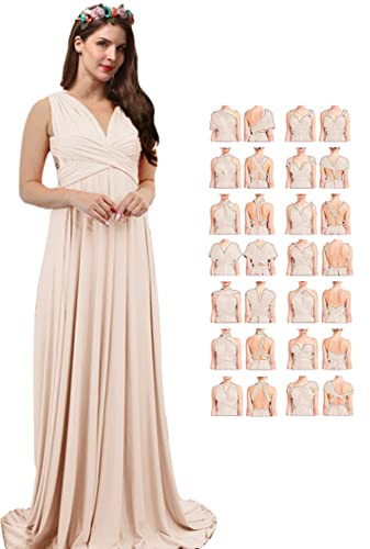 Vestido de novia infinito para mujer, vestidos formales, vestidos de fiesta para mujer, vestido de dama de honor, vestido largo con parte superior bandeau, Rubor, 3XL