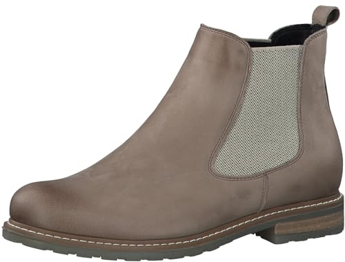 Tamaris Mujer Botines, señora Botas Chelsea,Botas,Medias Botas,botín,Bota de Deslizamiento,Plano,Taupe Nubuc,38 EU