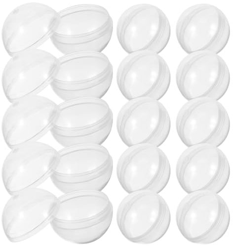 Healifty 100 Stück Plastikkugeln zum Befüllen von Weihnachtskugeln, transparente Acryl-Bastelkugeln, Plastik-Lottokugel zum Krallen, Kaugummiautomaten-Eier, Spielzeug für die Gaming-Party, 2,8 cm