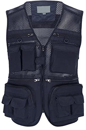 Btmpmcs Men's Outdoor Fishing Vest Quick Dry Casual Gilet Multi Pocket Waistcoat Breathable Photography Outerwear Mesh Lined Traveling Hiking Sleeveless Jacket Utility Vest