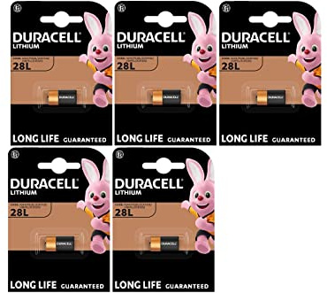 5X Duracell 28L A544 2CR11108 con litio (5 blísters de 1 batería) 5 pilas