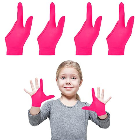 4 guanti protettivi da leccare il pollice, guanti a compressione masticabili per bambini, traspiranti, per smettere di succhiare il pollice e mordere le dita, in genere per età 8-12 anni (rosa, 2