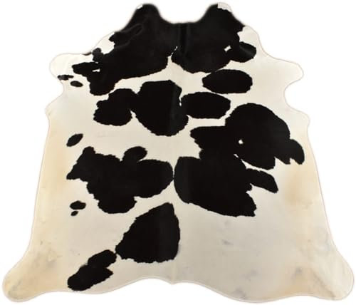 KUHFELL STIERFELL SCHWARZ Weiss KUHFELL Teppich (230 x 190 cm)