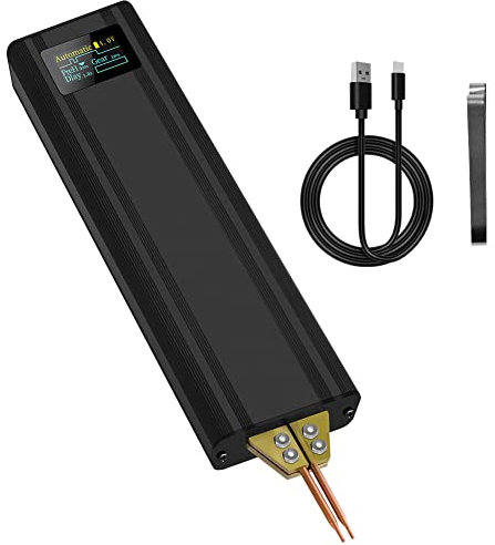 Hopbucan 1Set 80-Gear OLED Digital Display Spot Welder Dual-Pulse Mobile Phone Battery Cell 18650 Lithium Battery Spot Welder Black