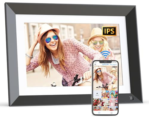Smart Photo Frame 10.1 WiFi-Digital-Photo Frames - Digital Picture Album with IPS Touch Screen, 16GB, Share Photo Video via APP, Email, Unlimited Cloud Storage, Gifts Idea for or from Husband Wife