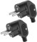 Schuko Stecker 2 Stücke Netzstecker, Europäischer Stecker mit Knickschutztülle, Schuko Winkelstecker (250V 16A) für 8-10mm Kabel, Schukostecker-Abgewinkelt, IP20 für Den Innenbereich