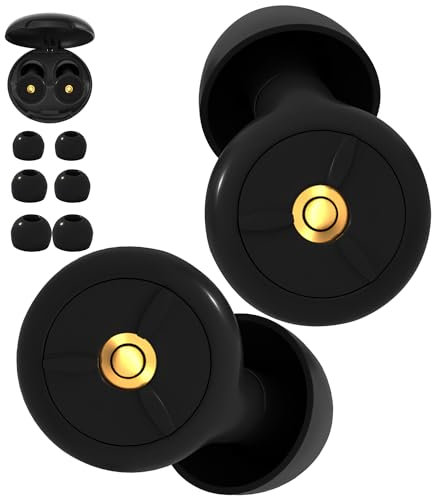 Mauepersu Bouchon d'oreille pour dormir, Réduction de Bruit de 24dB, Protection Auditive Boules Quies pour Dormir, Concert, DJ’s, Batteurs, Festivals,Avion, Sommeil (Noir, Moyen)