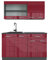 Vicco Singleküche R-Line, Bordeaux Hochglanz/Anthrazit, 140 cm, AP Anthrazit
