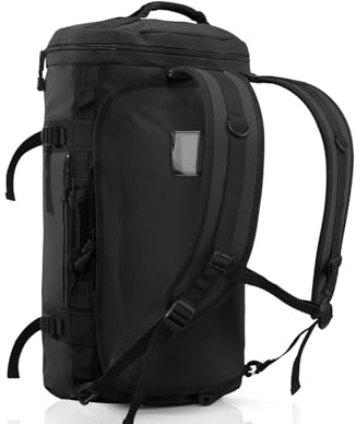 Haimont Heavy Duty Convertible Travel Duffel Backpack, 45L, Black