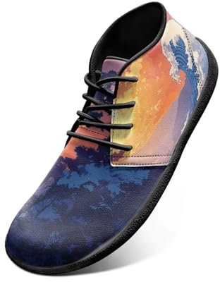 Jeiento Chaussures pieds nus Sea Starfish pour homme, chaussures pieds nus pour homme, chaussures de randonnée pieds nus pour hommes, chaussures larges à bout pointu US 13,5, Motif vagues de mer, 46.5