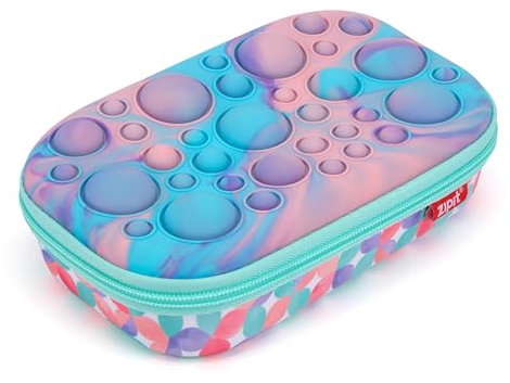 ZIPIT Bubble Pencil Box für Mädchen | Fidget Case | Silikon sensorisches Push It Case | Große Kapazität Federmäppchen (Blaugrün)