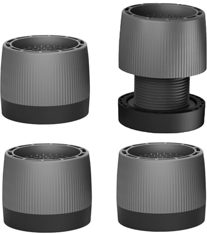 Supertool 4 st vibrationsdynor för tvättmaskin, justerbar stötdämpande bricka fötter brusreducerande golvmatta för tvättmaskin, torktumlare, diskmaskin