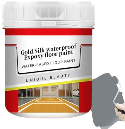 Pintura para suelos de hormigón, pintura para pisos, pintura epoxi antideslizante a base de agua | Bloquea la pintura impermeabilizante y al aire para proteger suelos de concreto en centros