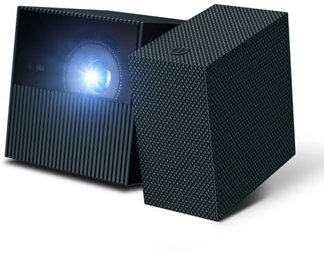 TCL PlayCube 1080P FHD DLP Projector, GTV Portbale Projector with Netflix Certified, 750 ISO Lumens, 4K Supported, 3h Playtime with Built-in 66Wh Battery, Up to 150'' Screen, Auto Focus & Keystone