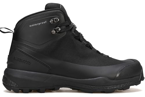 HUMTTO Men's Winter Hiking Snow Boots - Waterproof Warm & Non-Slip Lightweight Fur Lined Ankle Boots, For Cold-Weather Daily, Working, Trails, and More 10.5 Black