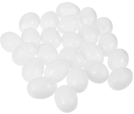 CORHAD 30Pcs Solid Plastic Simulation Pigeon Bird Eggs Weighted Realistic for Breeding Management Healthy Safe to Prevent Unhealthy Laying and Maintain Pigeon Stability