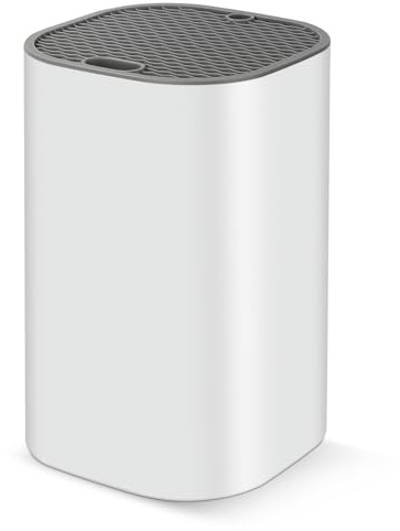 Voency Knife Block Without Knives,Universal Knife Block Holder with Scissors Slot, Sharpening Bar Slot,Detachable Kitchen Knife Holder for Easy Cleaning Space Saver White