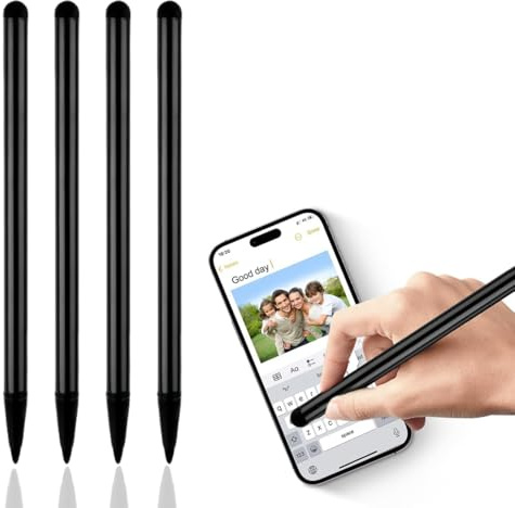 WeddHuis Stylets Universels Capacitifs, Pack de 4 Pièces, Haute Précision avec Pointe Fine, pour Téléphone Portable, Compatible （noir）