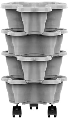 Genikeer Macetero De Fresas,Vertical Apilable Resistente A La Intemperie De Varios Niveles | Torre para Plantar Fresas en el Jardín,Decoración para Jardín, Terraza, Balcón, Hogar, Patio Exterior