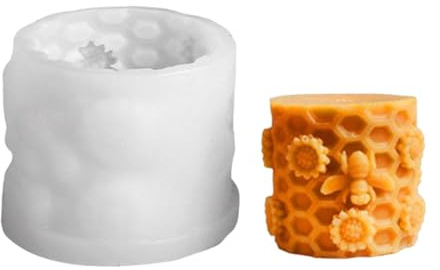 Molde de silicona para peine de miel, molde de vela 3D, herramienta de moldeo de jabón cilíndrico para decoración del hogar, cierre rápido, resina animal, arte, chocolate, dulces, hornear, colmena