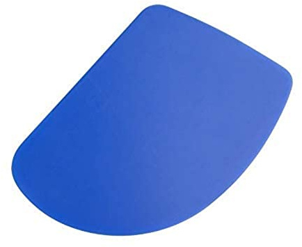 Vogue Plain Plastic Dough Scraper, Blue, Size: 76(W)mm, Material: Polypropylene, Rounded Edge for Scraping Bowls, Easy Clean, Commercial & Home Kitchen Use, E401