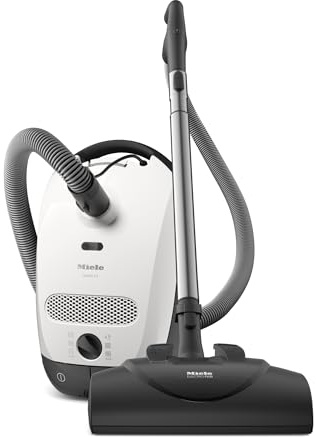 Miele Classic C1 Cat & Dog Bagged Canister Vacuum, Lotus White - Pet Hair, Portable