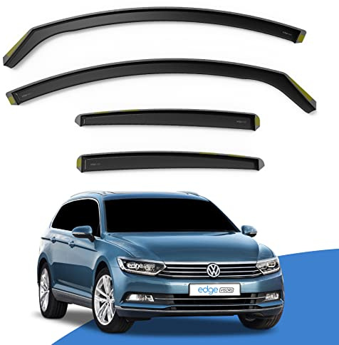 EdgeVisors Wind Deflectors for Volkswagen VW Passat B8 5 Door Estate 4pc | 4pc Set, In-Channel Rain Guards & Accessories